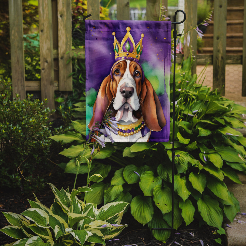 Buy this Basset Hound King of Mardi Gras Garden Flag