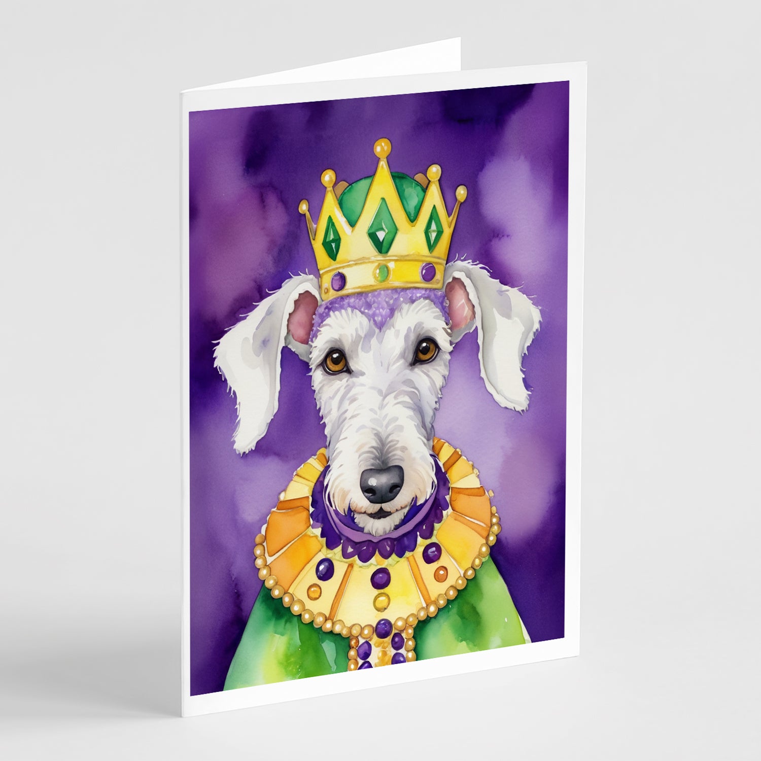 Buy this Bedlington Terrier King of Mardi Gras Greeting Cards Pack of 8