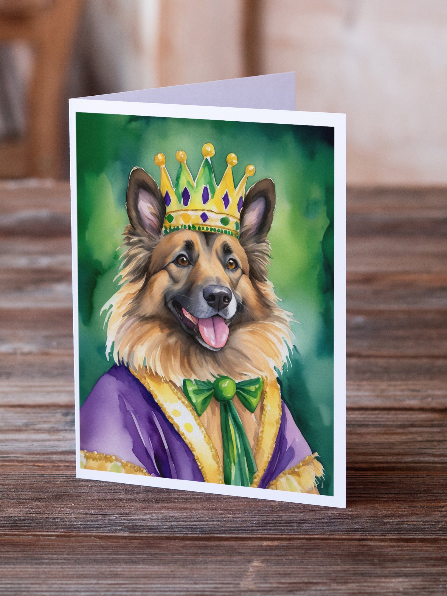 Buy this Belgian Tervuren King of Mardi Gras Greeting Cards Pack of 8