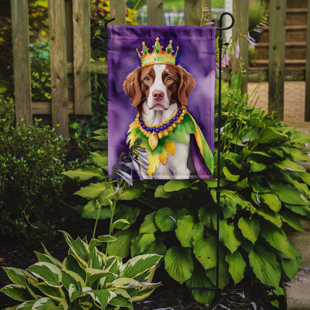 Buy this Brittany Spaniel King of Mardi Gras Garden Flag