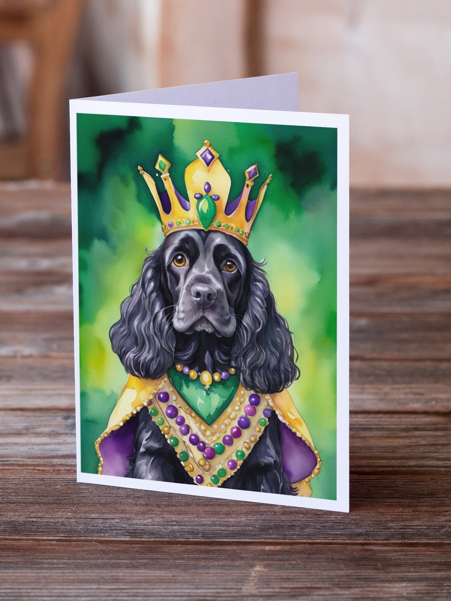 Buy this Cocker Spaniel King of Mardi Gras Greeting Cards Pack of 8