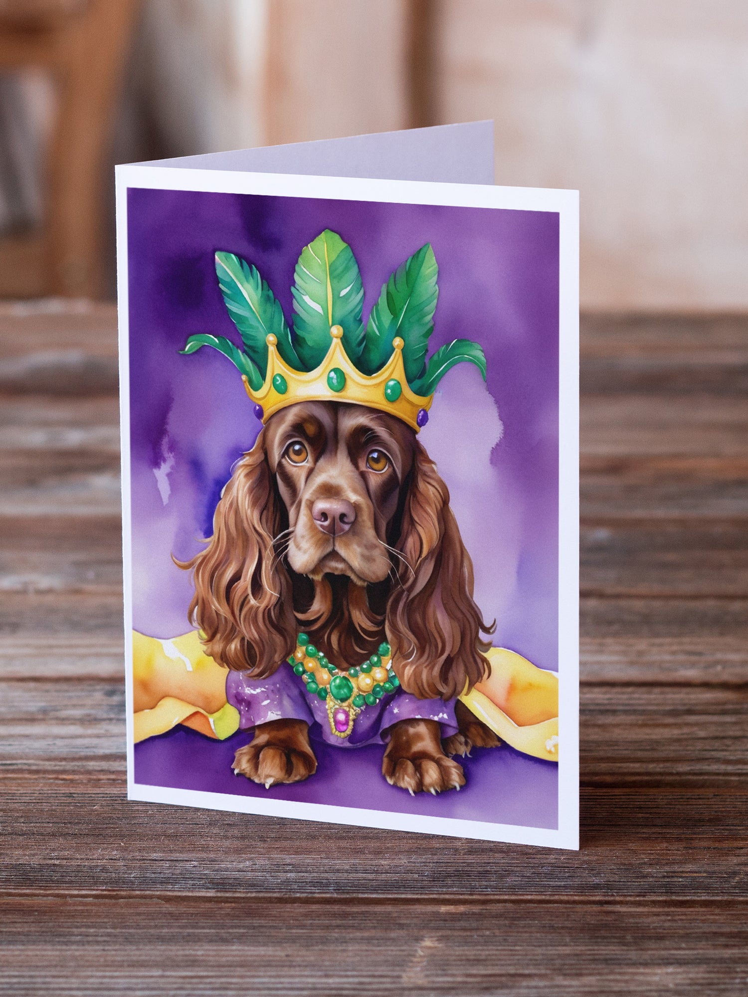 Buy this Cocker Spaniel King of Mardi Gras Greeting Cards Pack of 8