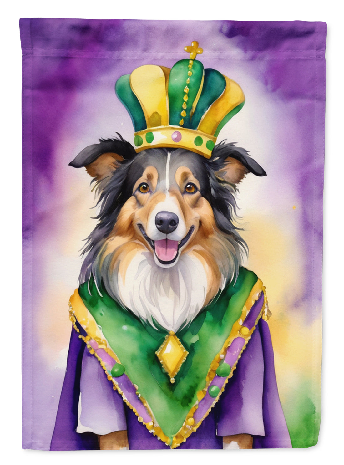 Buy this Collie King of Mardi Gras House Flag