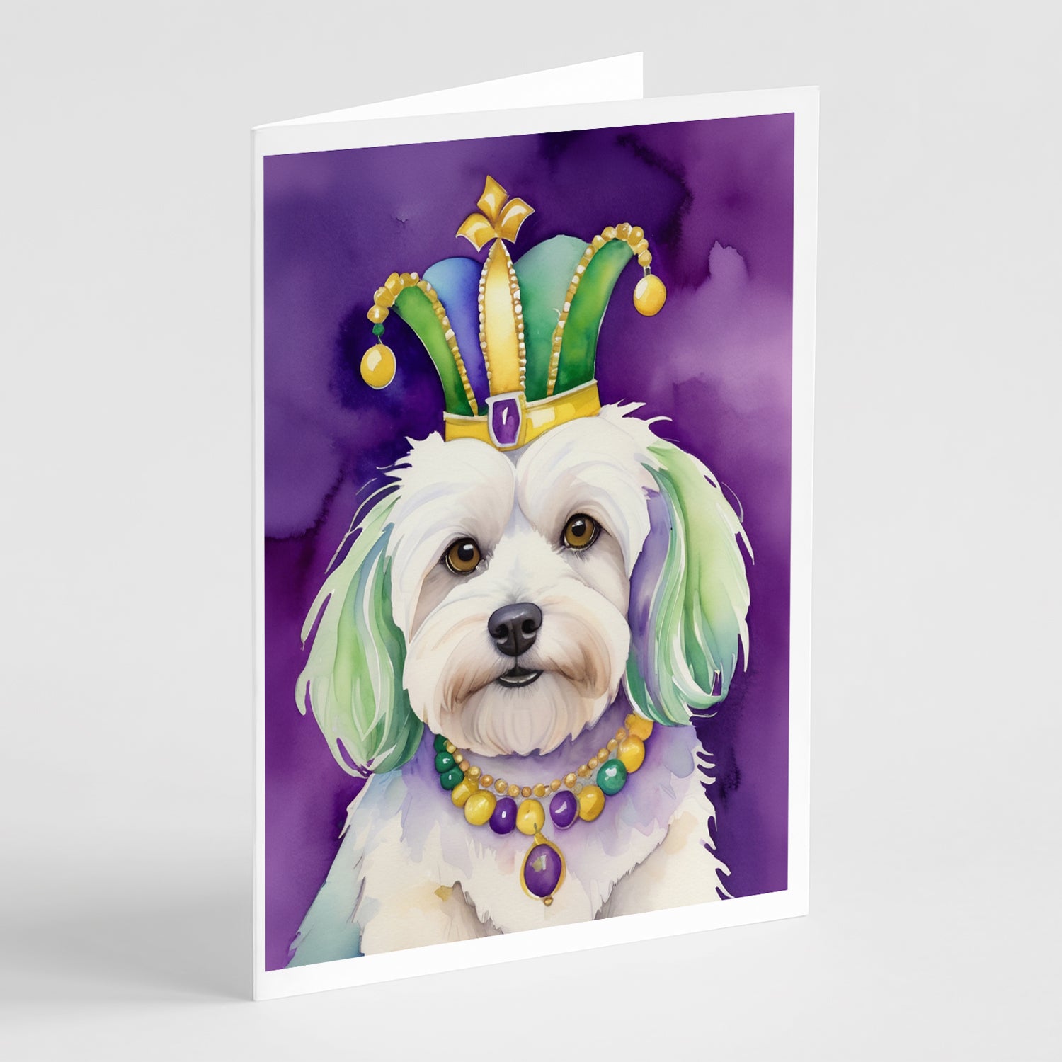 Buy this Coton de Tulear King of Mardi Gras Greeting Cards Pack of 8