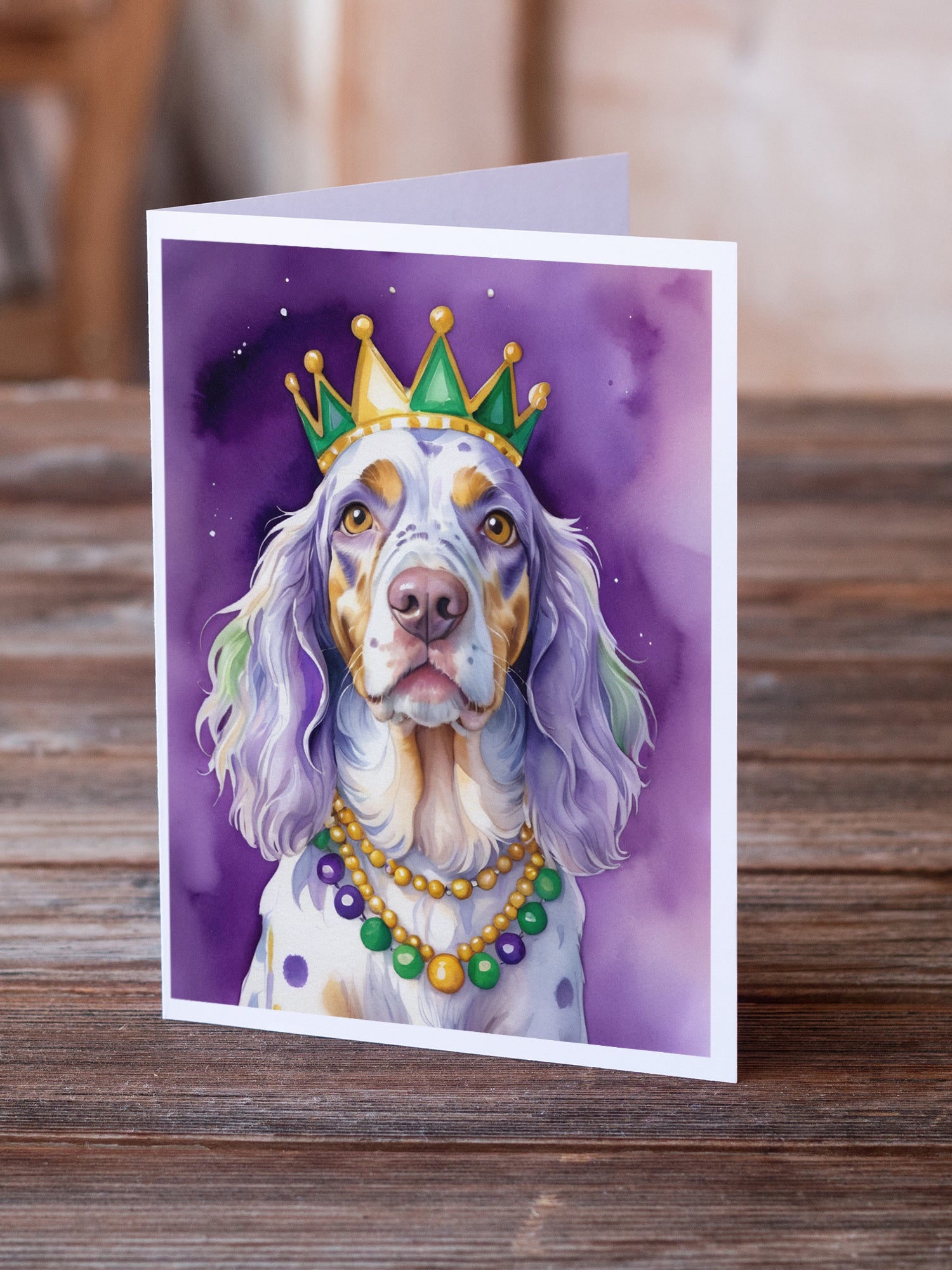 Buy this English Setter King of Mardi Gras Greeting Cards Pack of 8