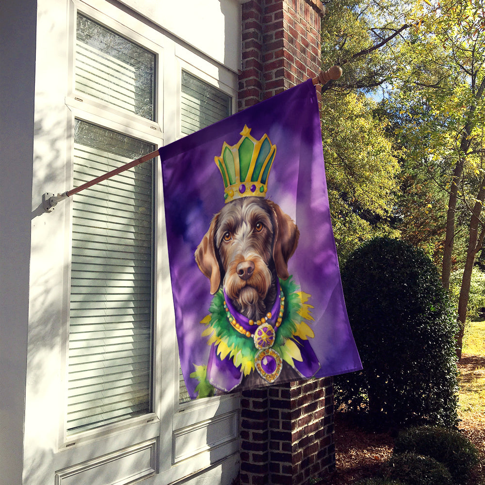 Buy this German Wirehaired Pointer King of Mardi Gras House Flag