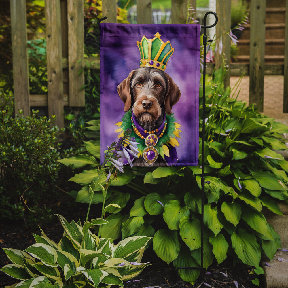 Buy this German Wirehaired Pointer King of Mardi Gras Garden Flag