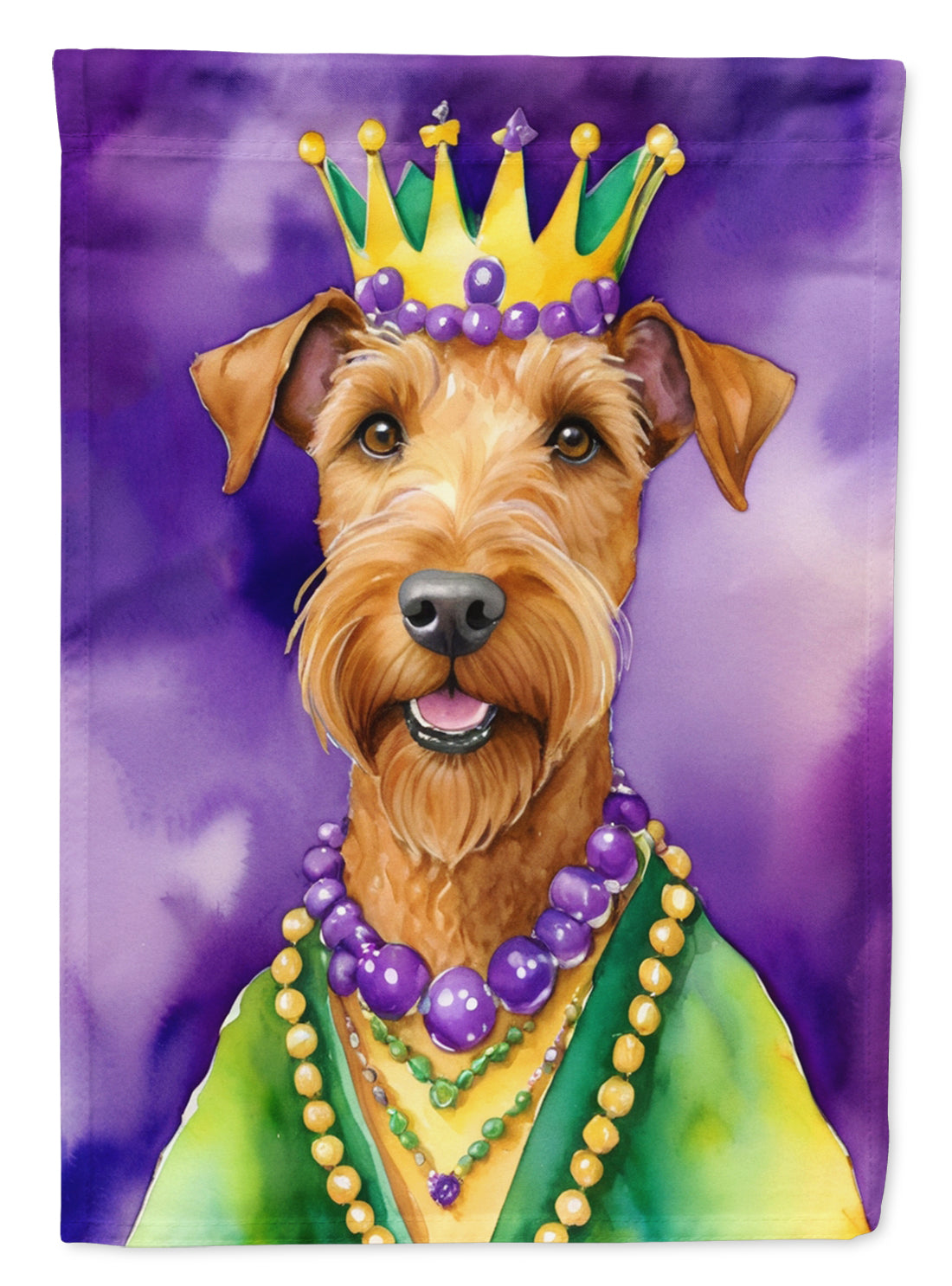 Buy this Irish Terrier King of Mardi Gras Garden Flag