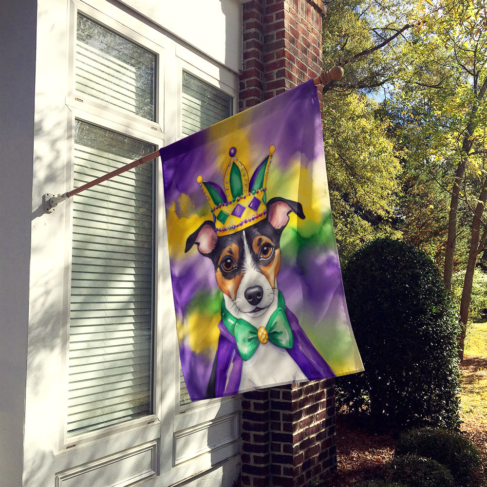Jack Russell Terrier King of Mardi Gras House Flag