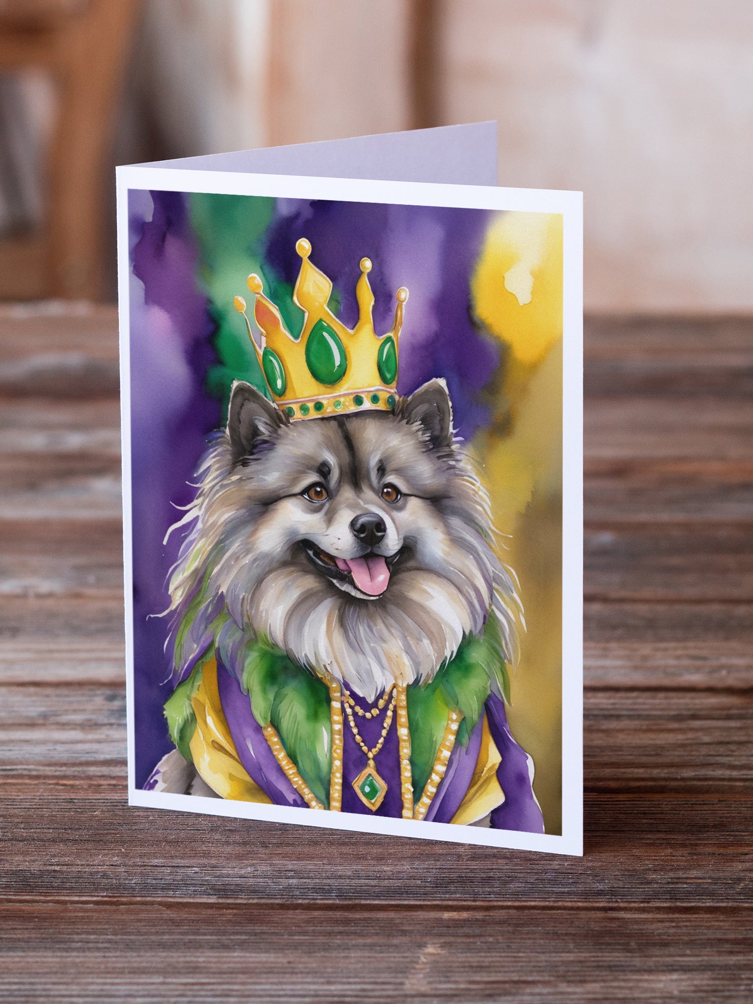 Buy this Keeshond King of Mardi Gras Greeting Cards Pack of 8