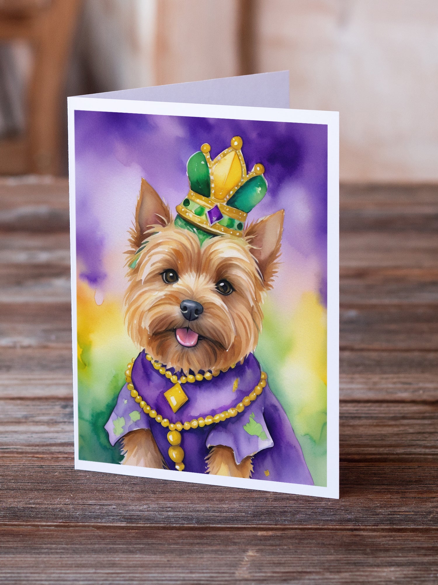 Buy this Norwich Terrier King of Mardi Gras Greeting Cards Pack of 8