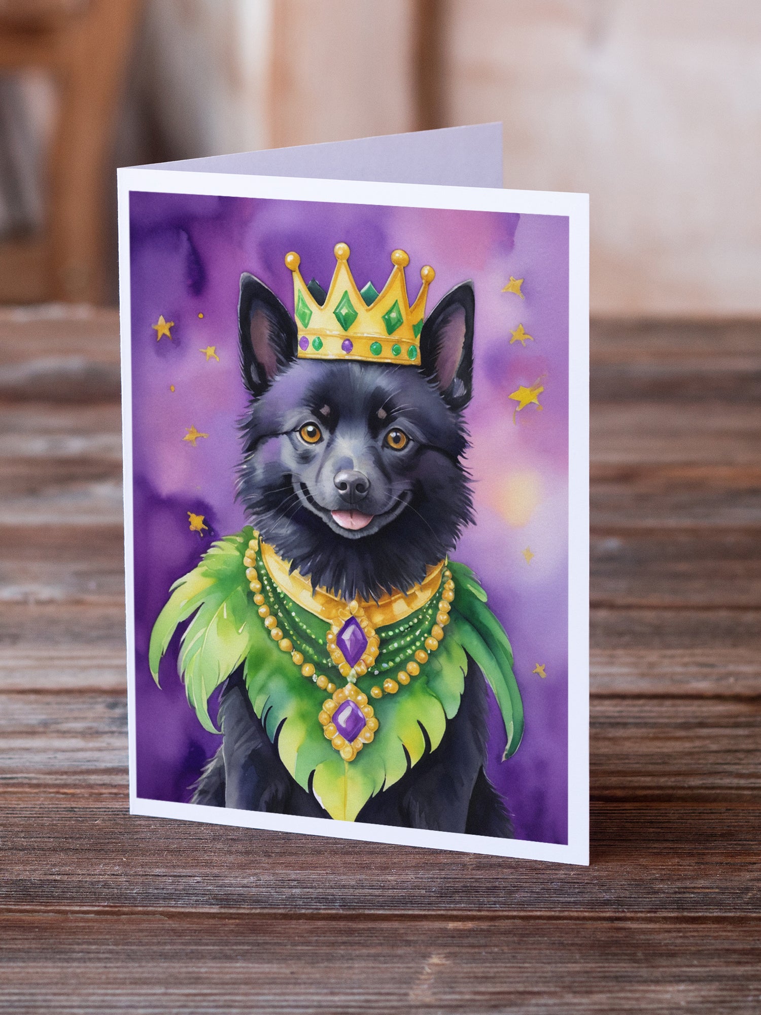 Buy this Schipperke King of Mardi Gras Greeting Cards Pack of 8