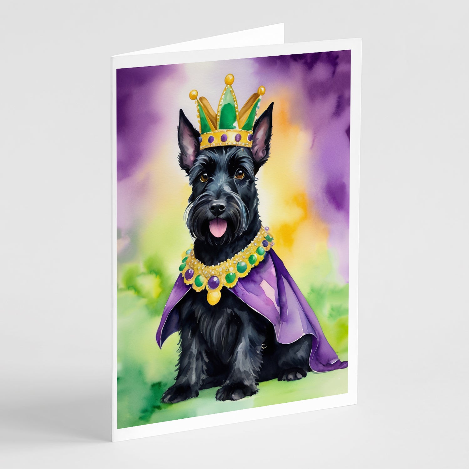 Buy this Scottish Terrier King of Mardi Gras Greeting Cards Pack of 8