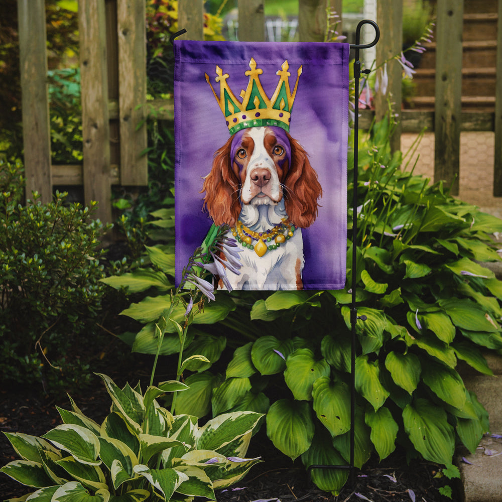 Buy this Welsh Springer Spaniel King of Mardi Gras Garden Flag
