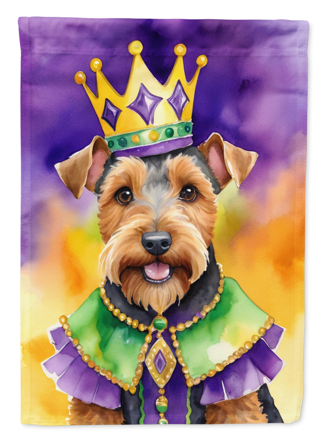 Buy this Welsh Terrier King of Mardi Gras House Flag
