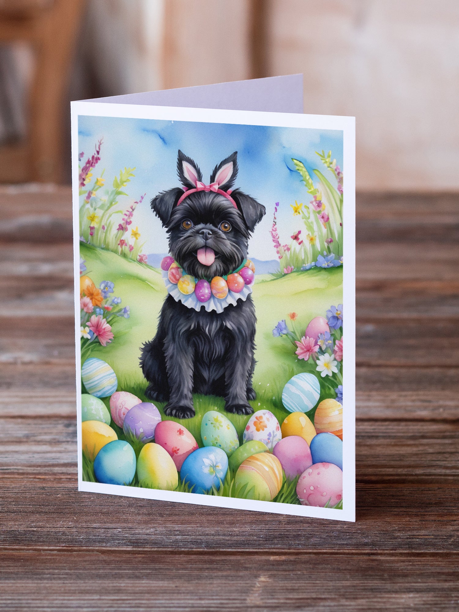 Buy this Affenpinscher Easter Egg Hunt Greeting Cards Pack of 8
