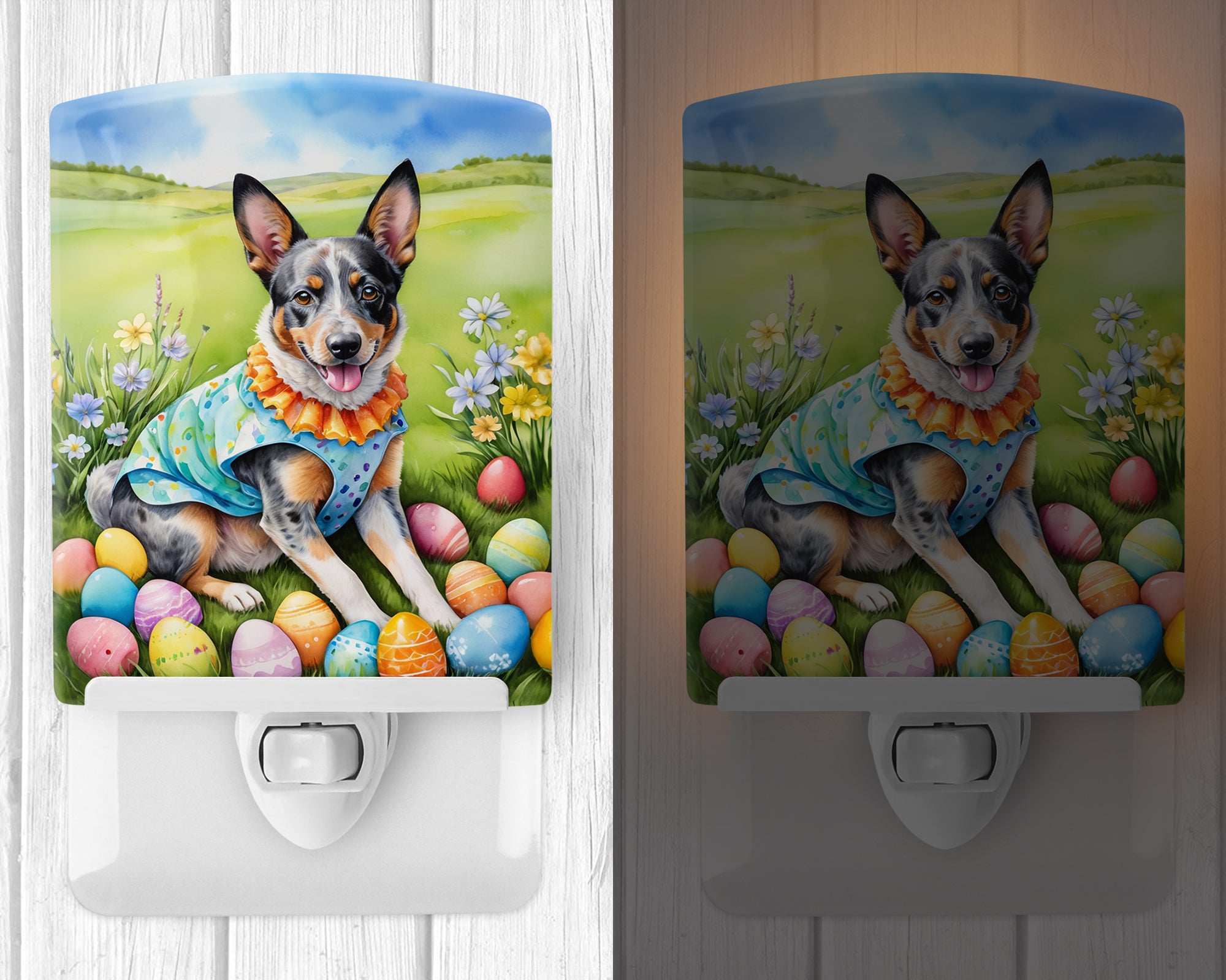 Buy this Australian Cattle Dog Easter Egg Hunt Ceramic Night Light