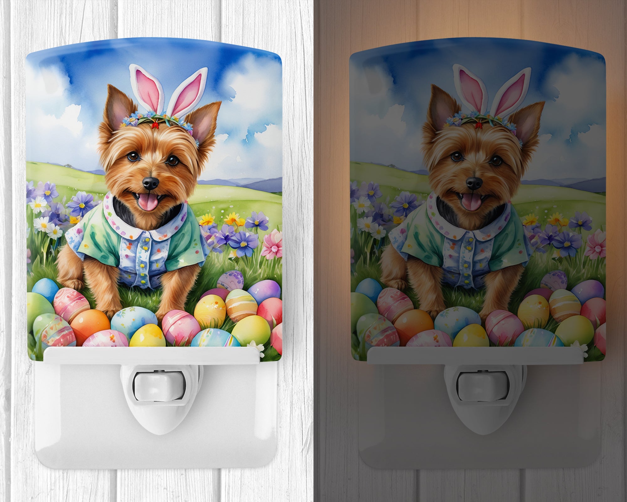 Buy this Australian Terrier Easter Egg Hunt Ceramic Night Light