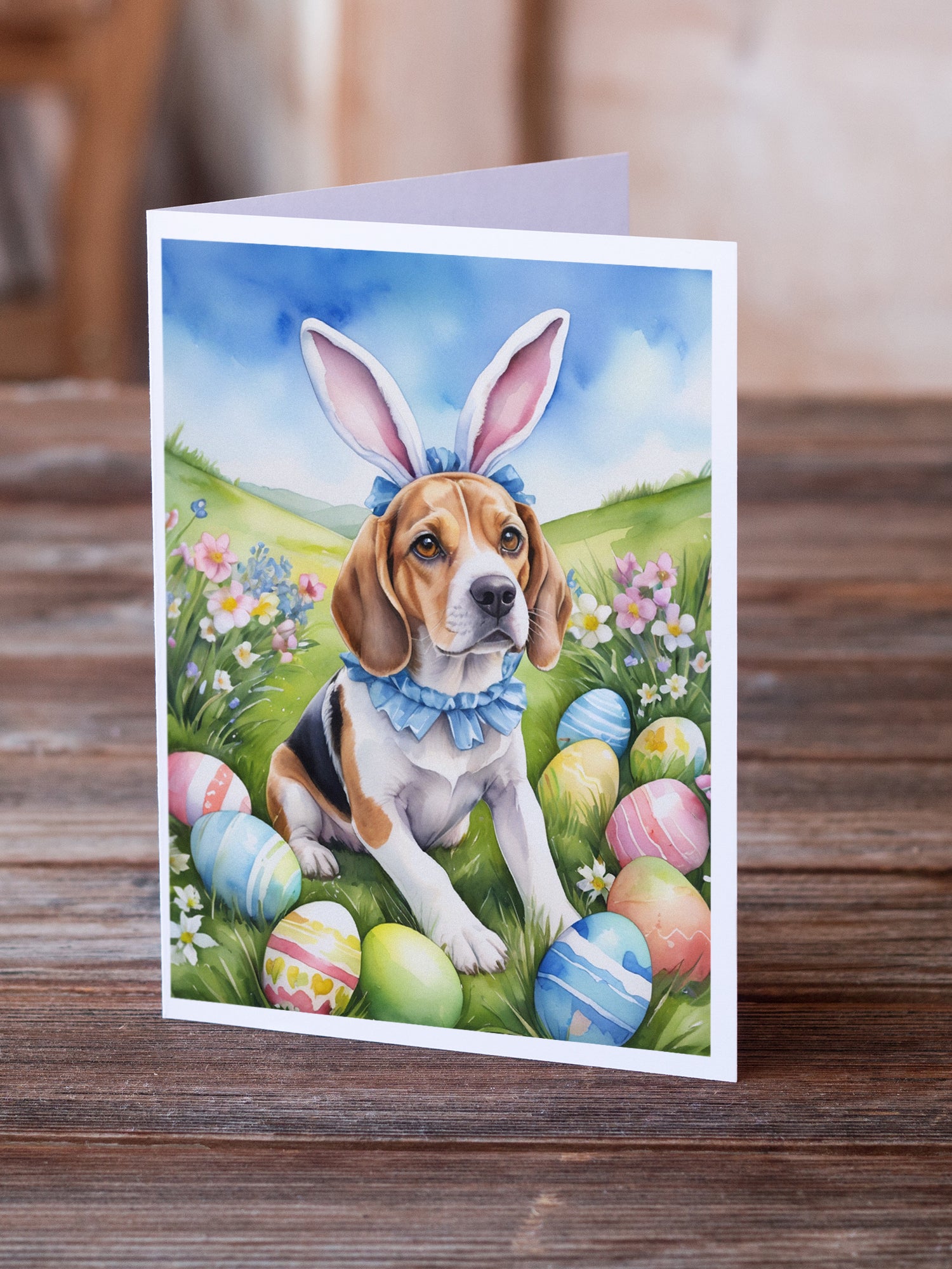 Buy this Beagle Easter Egg Hunt Greeting Cards Pack of 8