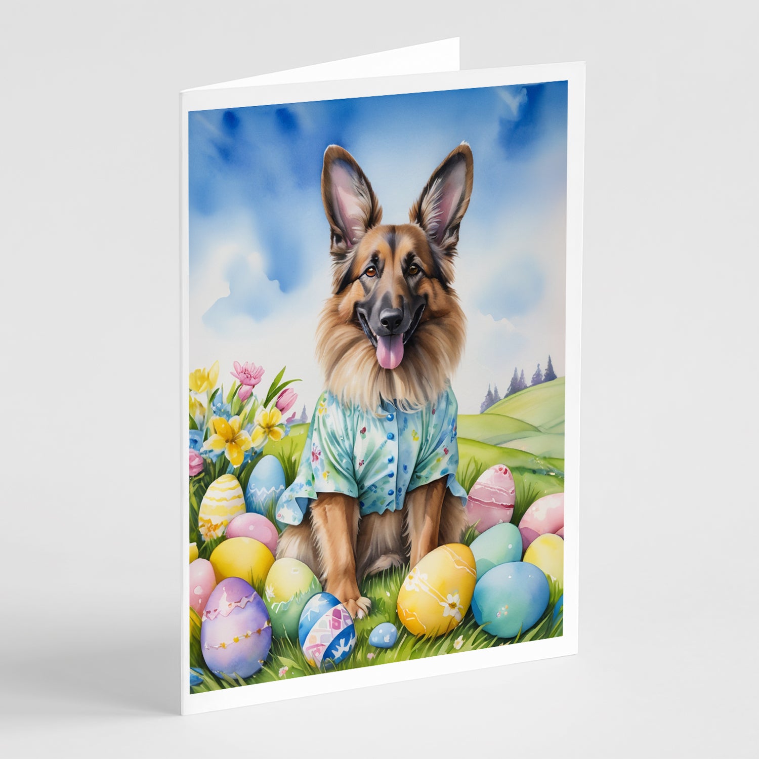 Buy this Belgian Tervuren Easter Egg Hunt Greeting Cards Pack of 8
