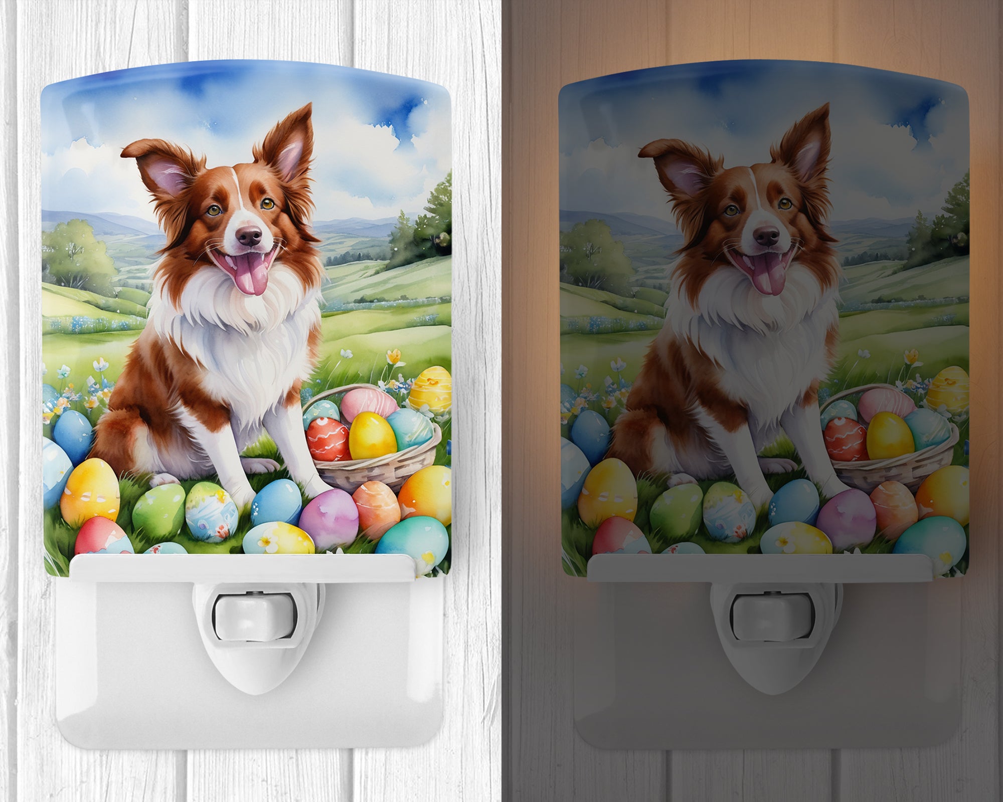 Buy this Border Collie Easter Egg Hunt Ceramic Night Light