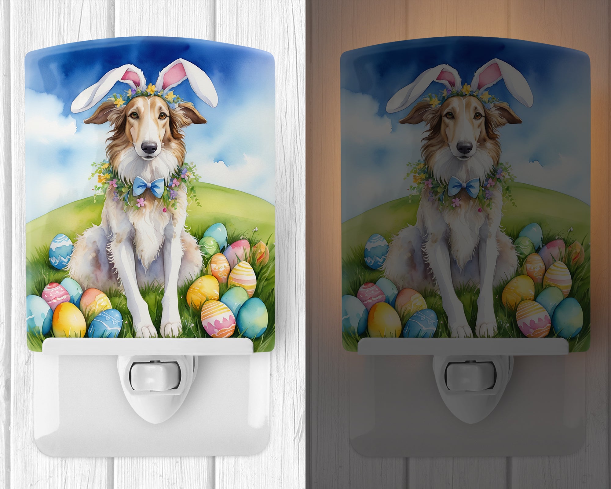 Buy this Borzoi Easter Egg Hunt Ceramic Night Light