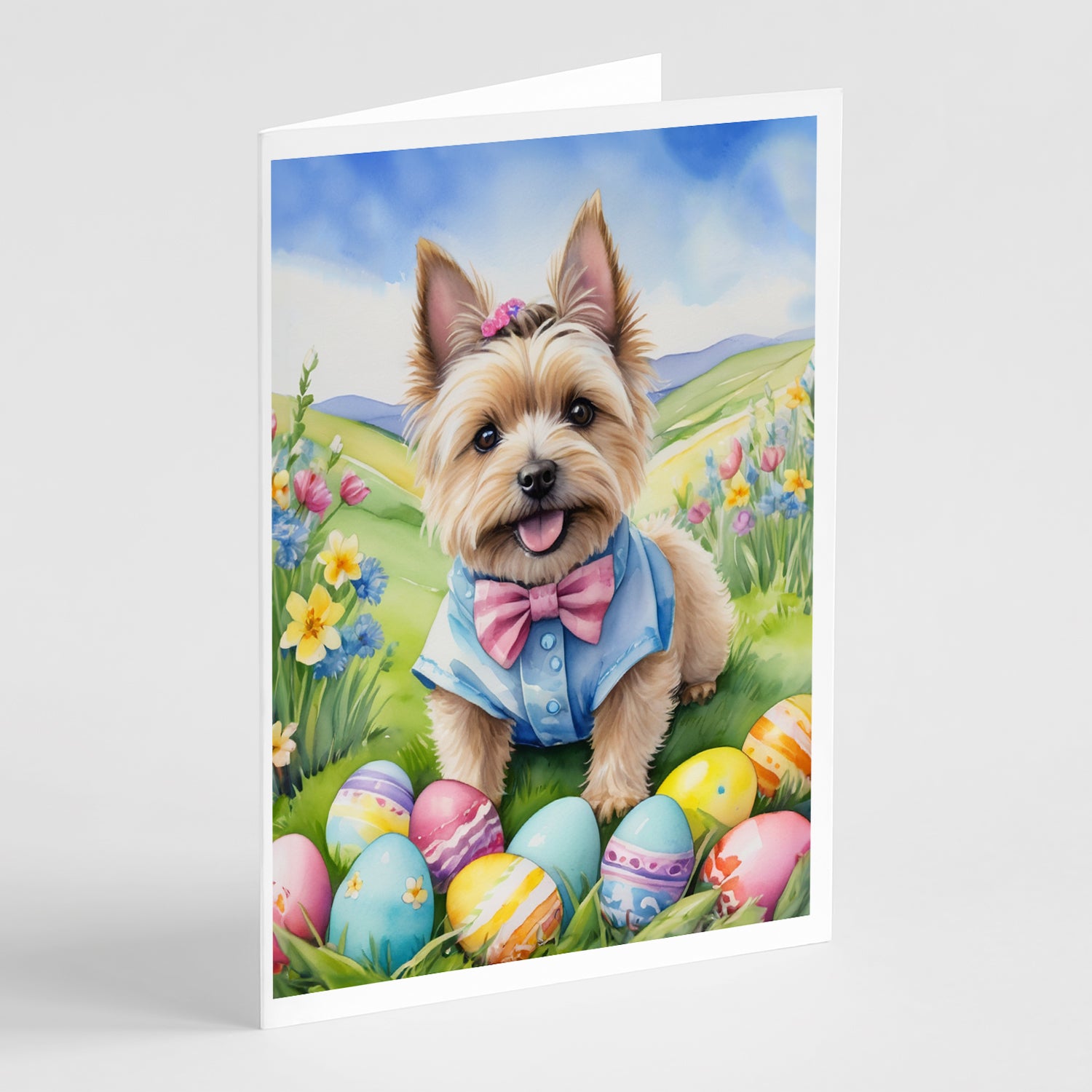 Buy this Cairn Terrier Easter Egg Hunt Greeting Cards Pack of 8