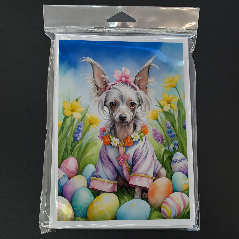 Chinese Crested Easter Egg Hunt Greeting Cards Pack of 8