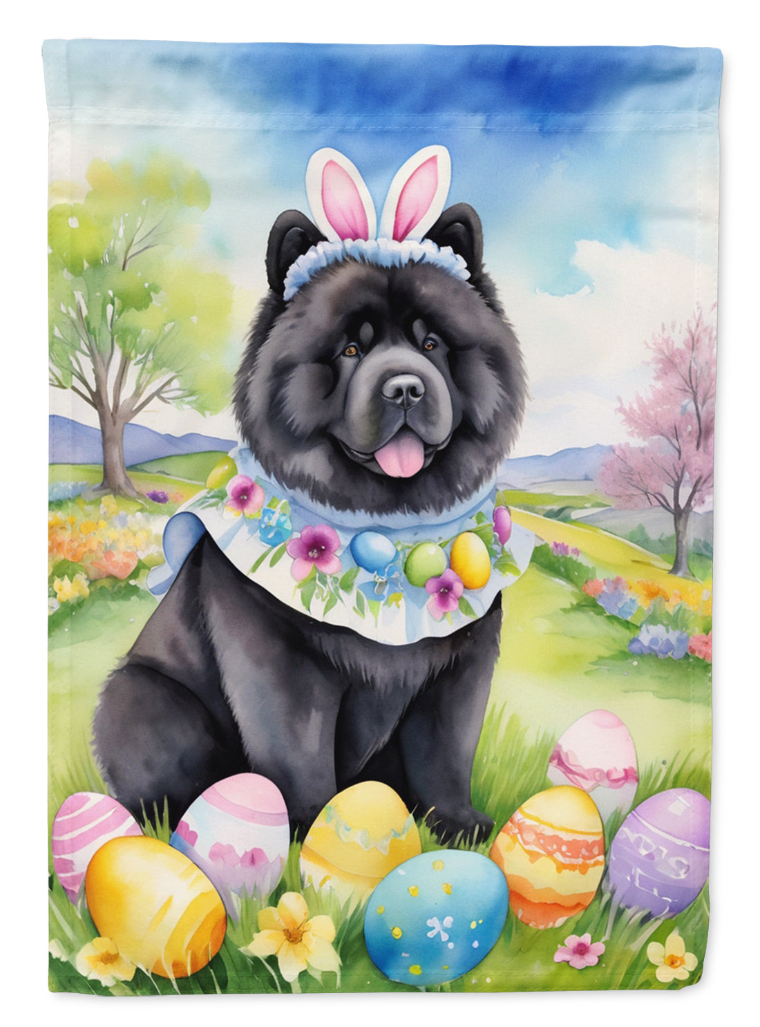 Buy this Chow Chow Easter Egg Hunt House Flag
