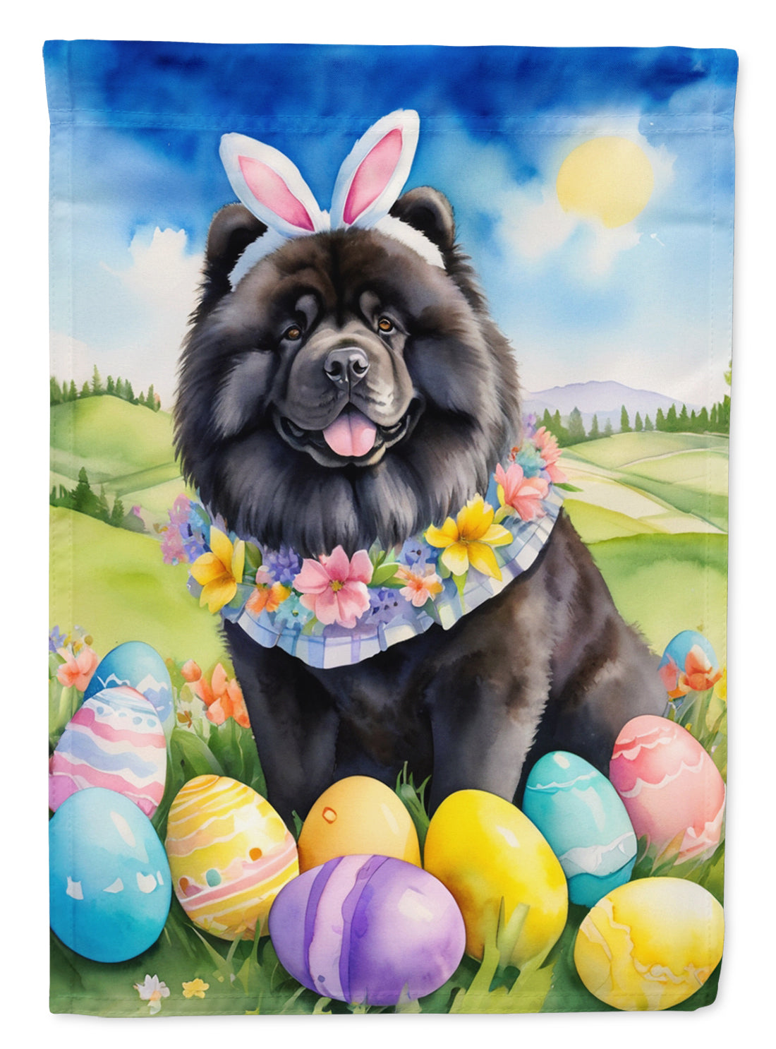 Buy this Chow Chow Easter Egg Hunt House Flag