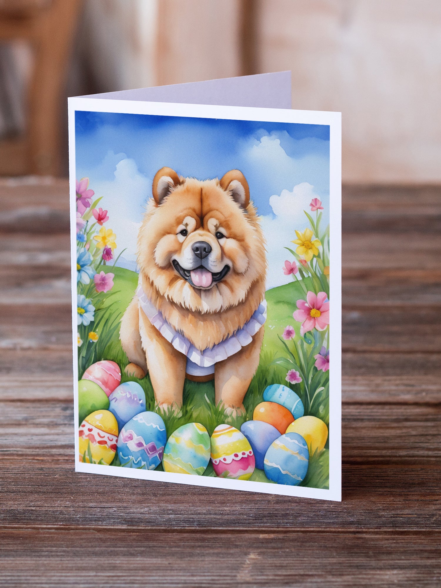 Buy this Chow Chow Easter Egg Hunt Greeting Cards Pack of 8