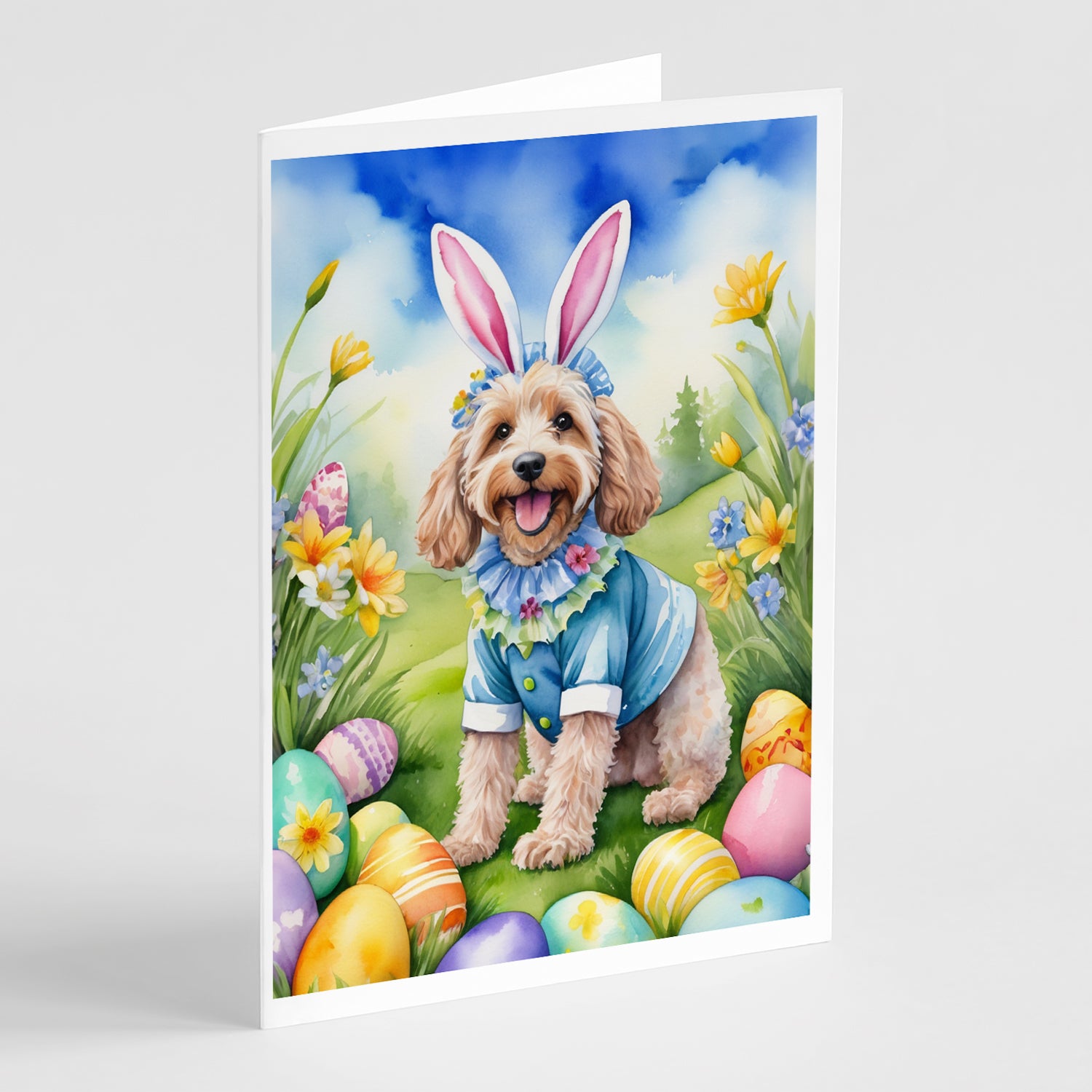 Buy this Cockapoo Easter Egg Hunt Greeting Cards Pack of 8