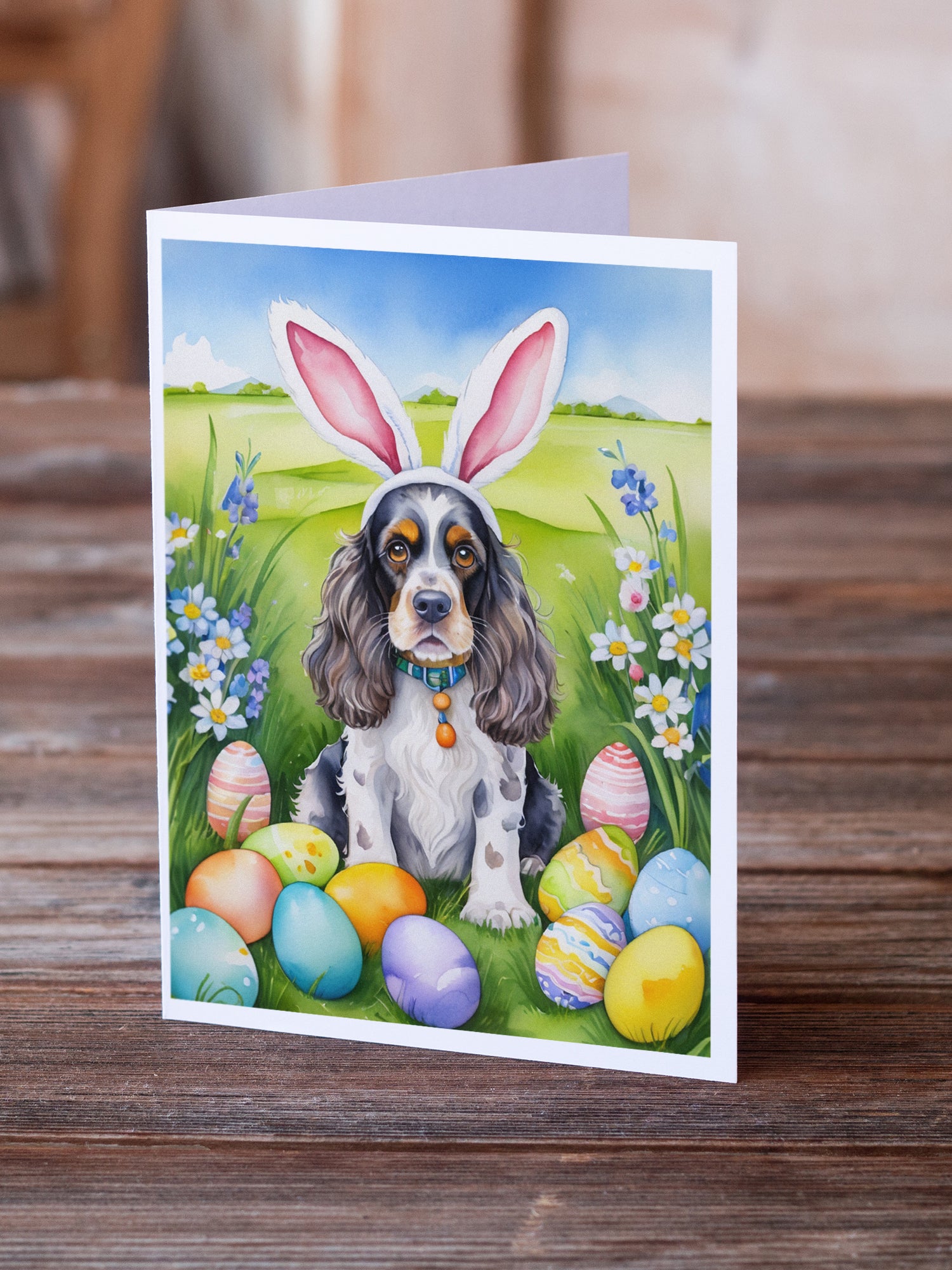 Buy this Cocker Spaniel Easter Egg Hunt Greeting Cards Pack of 8