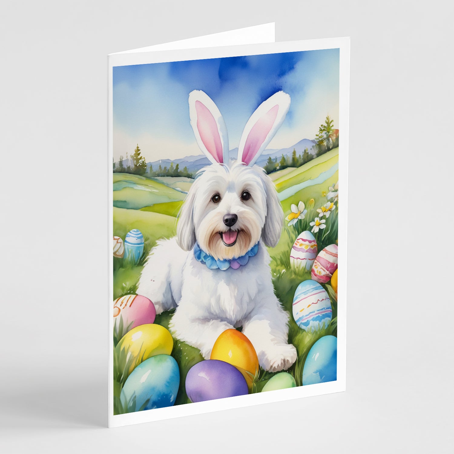 Buy this Coton de Tulear Easter Egg Hunt Greeting Cards Pack of 8