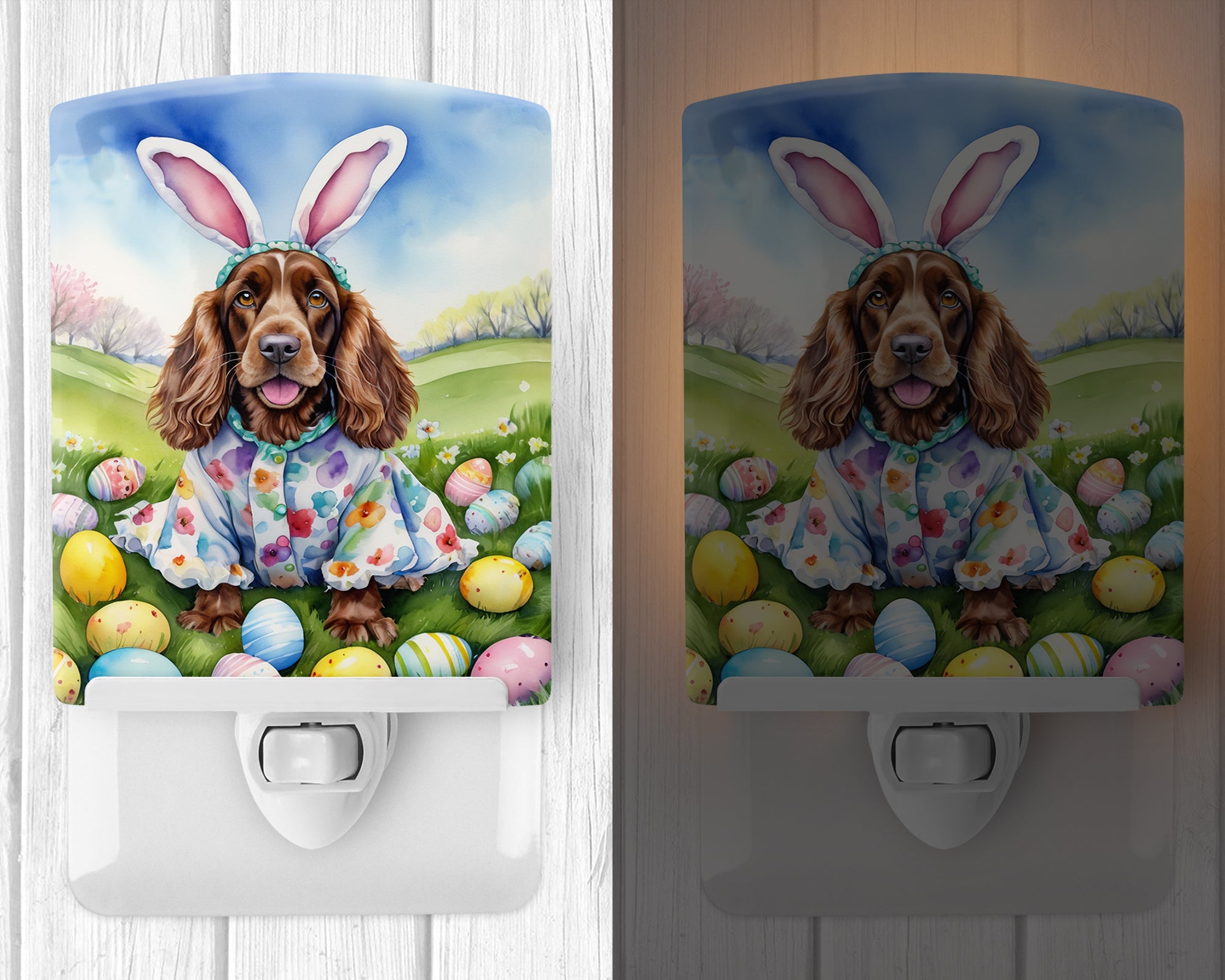 Buy this English Cocker Spaniel Easter Egg Hunt Ceramic Night Light