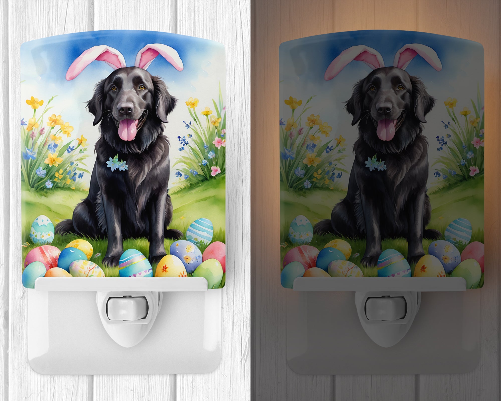 Buy this Flat-Coated Retriever Easter Egg Hunt Ceramic Night Light