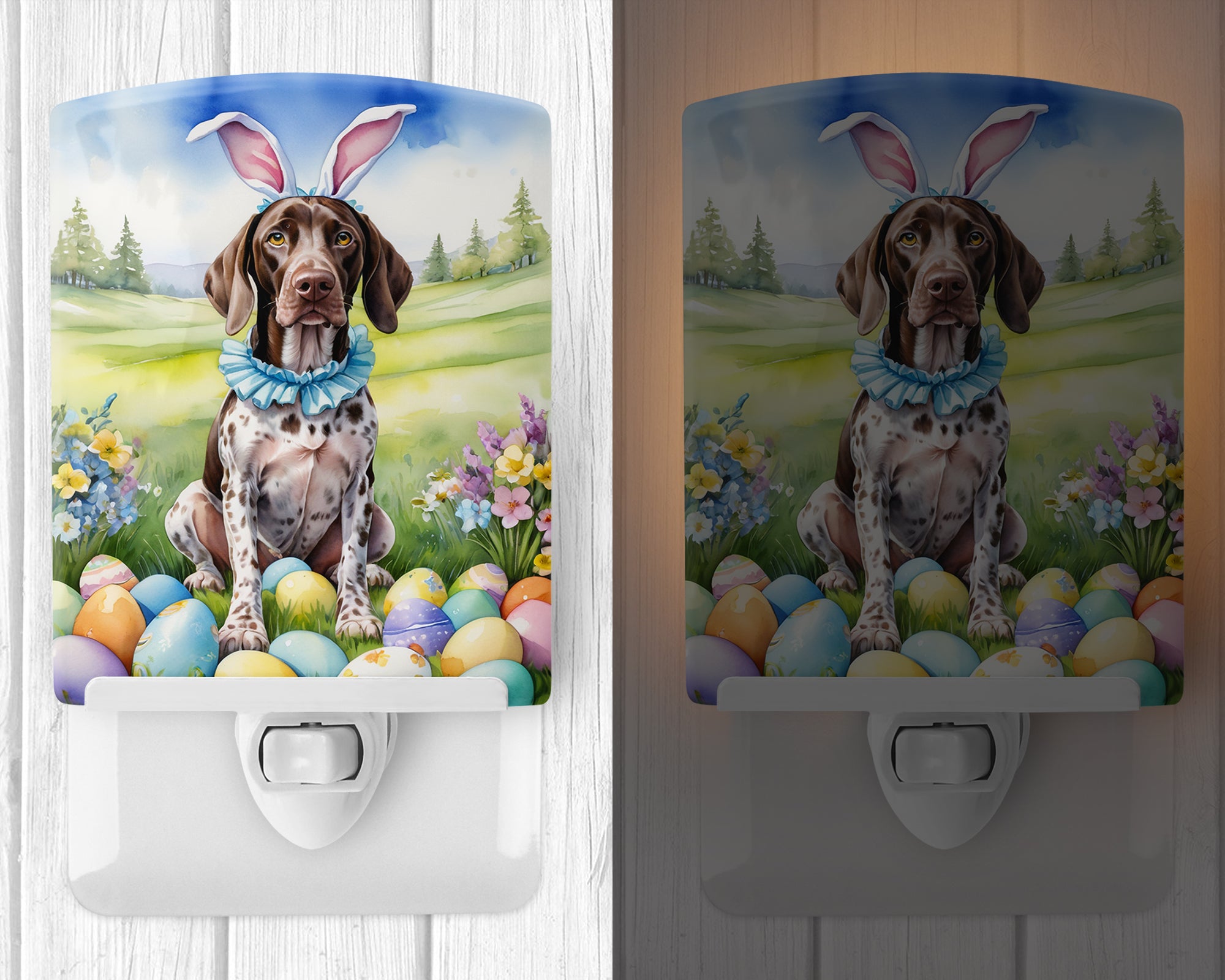 Buy this German Shorthaired Pointer Easter Egg Hunt Ceramic Night Light