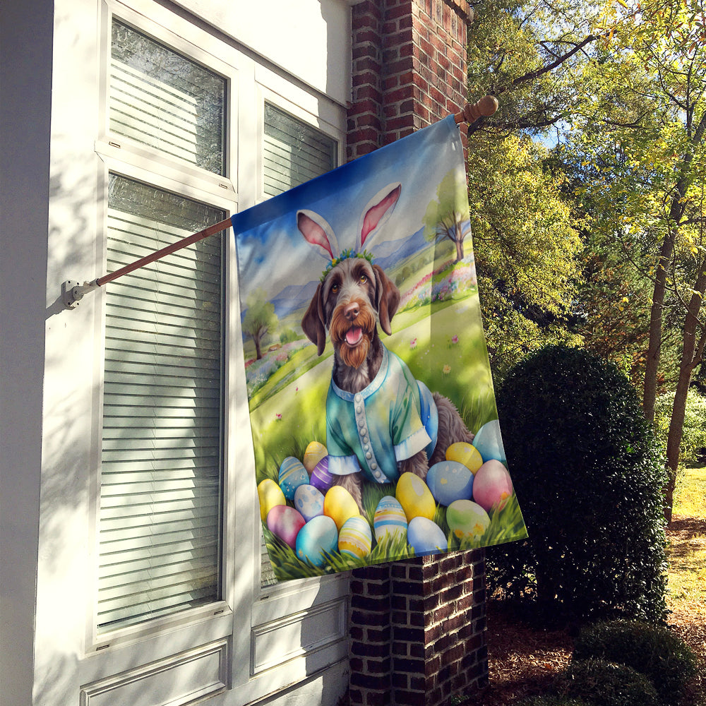 Buy this German Wirehaired Pointer Easter Egg Hunt House Flag