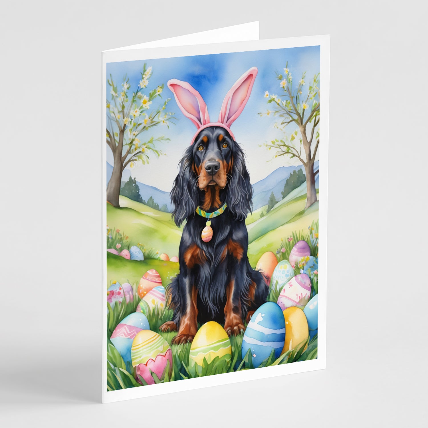 Buy this Gordon Setter Easter Egg Hunt Greeting Cards Pack of 8