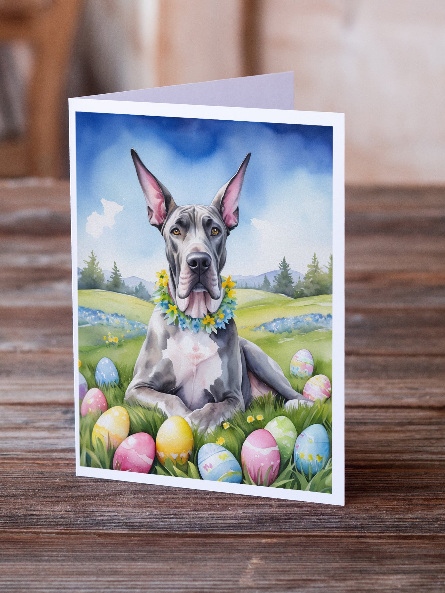 Buy this Great Dane Easter Egg Hunt Greeting Cards Pack of 8