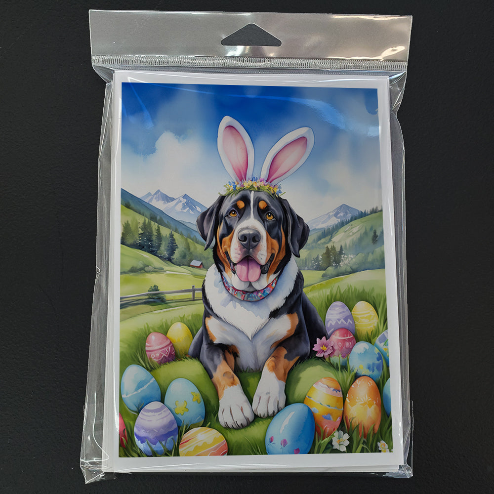 Greater Swiss Mountain Dog Easter Egg Hunt Greeting Cards Pack of 8