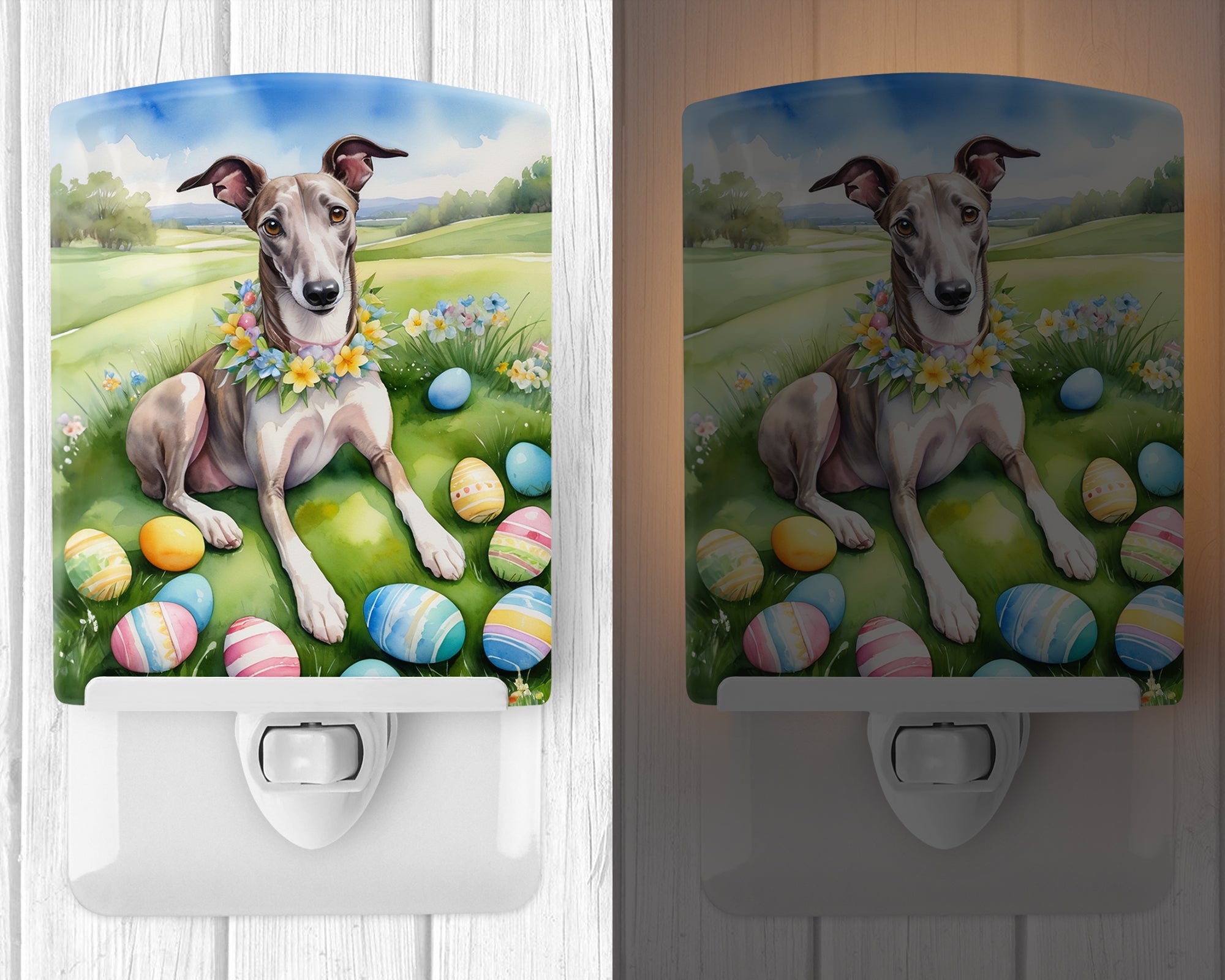 Buy this Greyhound Easter Egg Hunt Ceramic Night Light