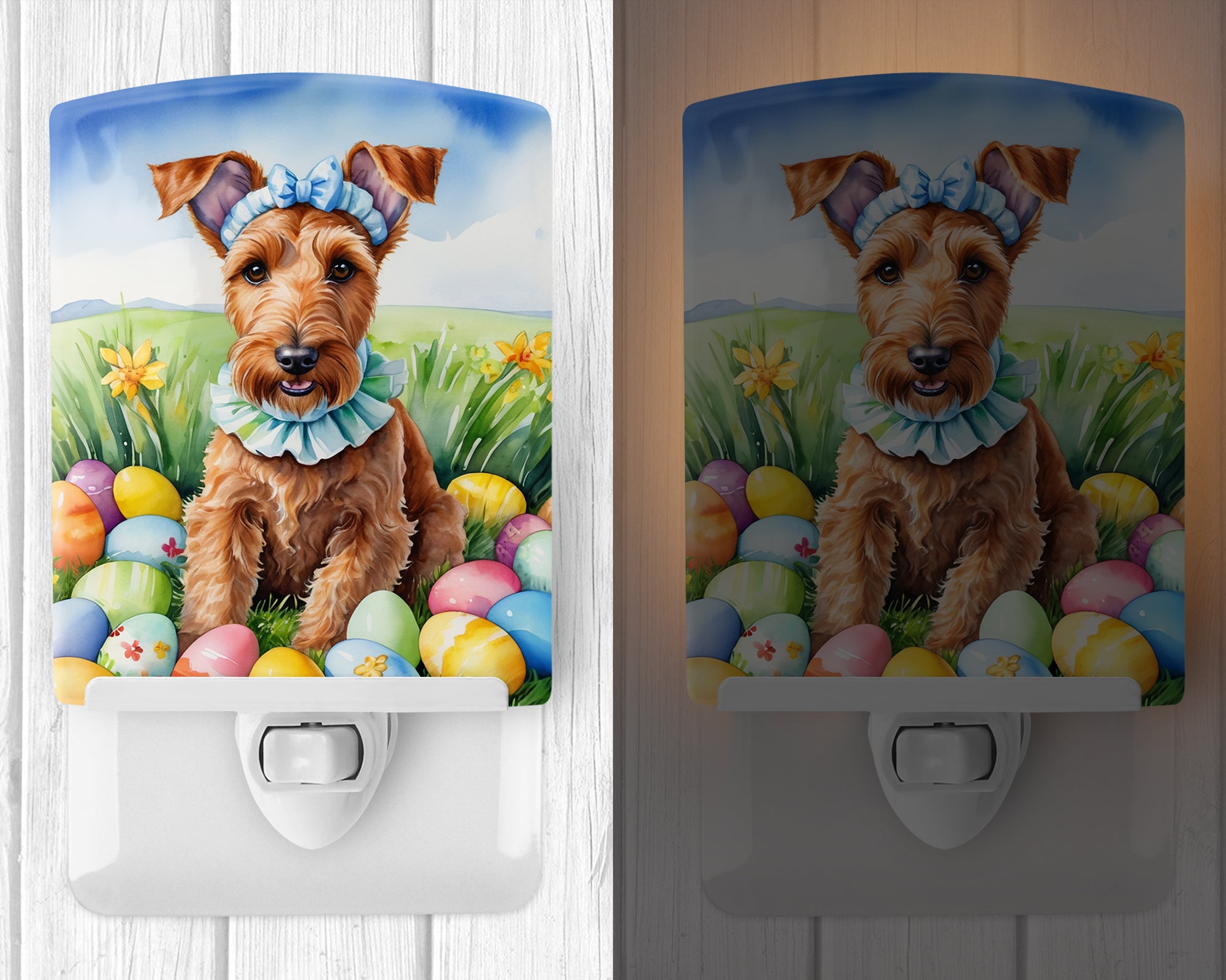 Buy this Irish Terrier Easter Egg Hunt Ceramic Night Light