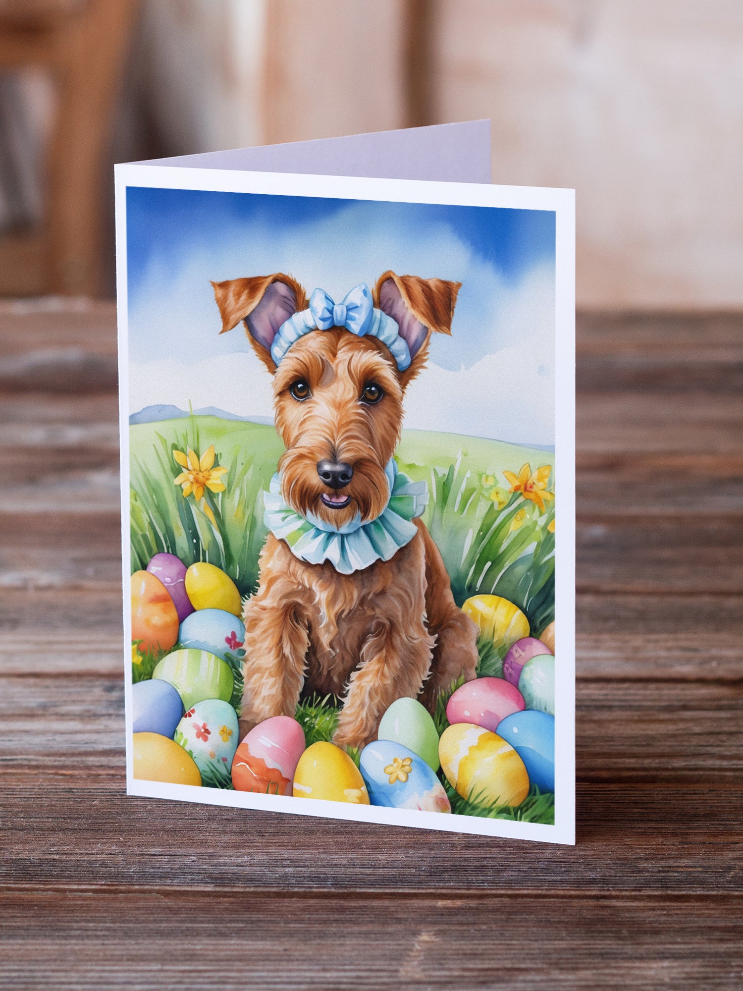 Buy this Irish Terrier Easter Egg Hunt Greeting Cards Pack of 8