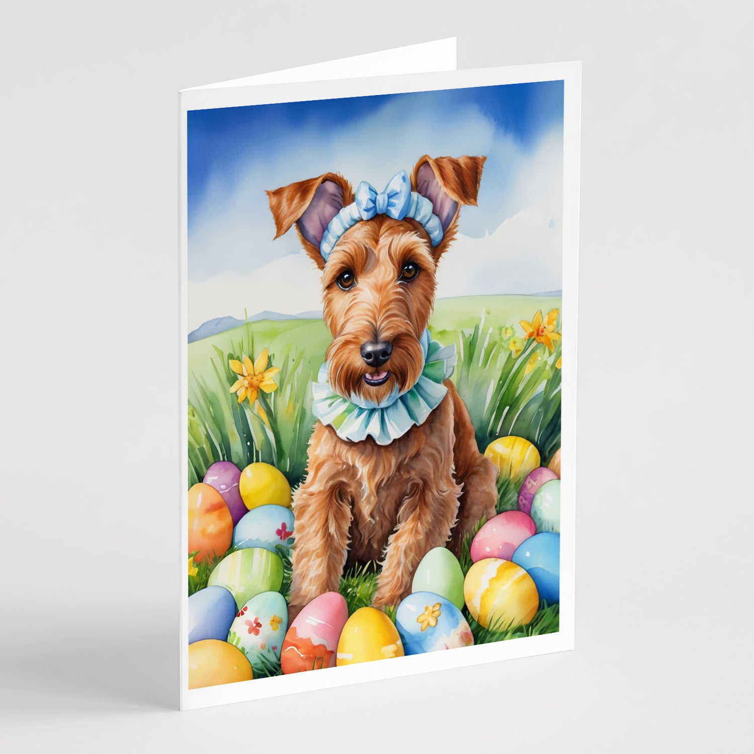 Buy this Irish Terrier Easter Egg Hunt Greeting Cards Pack of 8