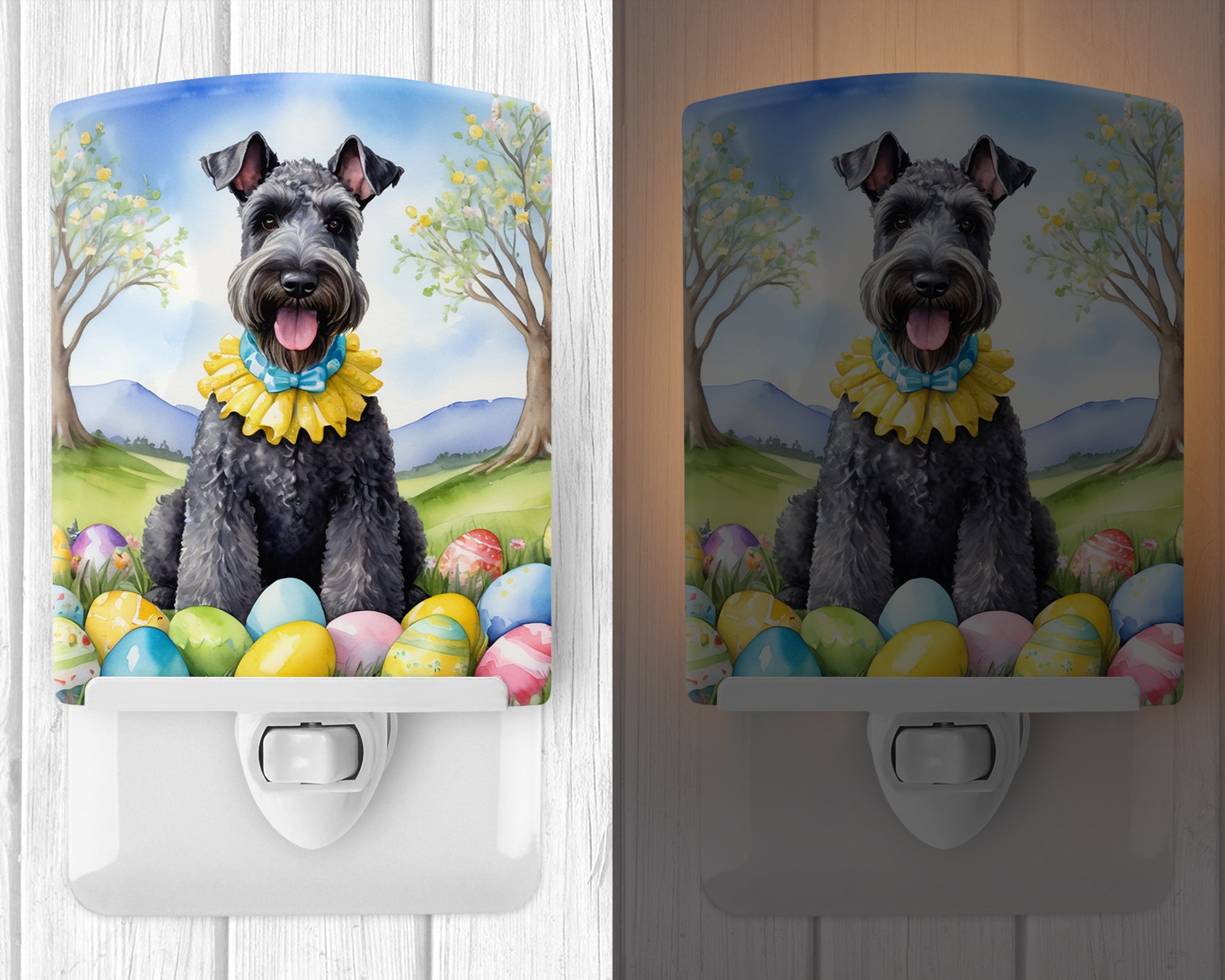 Kerry Blue Terrier Easter Egg Hunt Ceramic Night Light