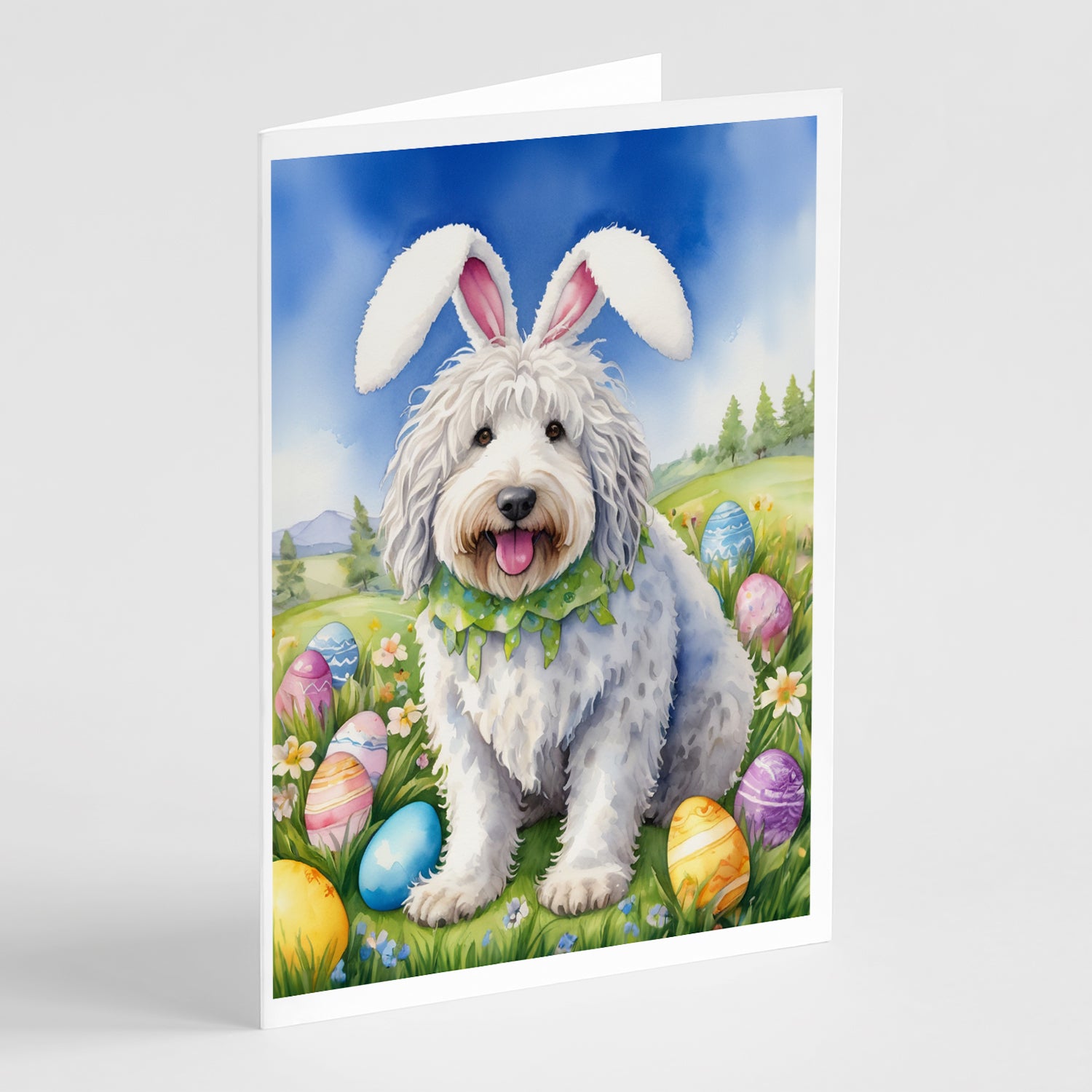 Buy this Komondor Easter Egg Hunt Greeting Cards Pack of 8
