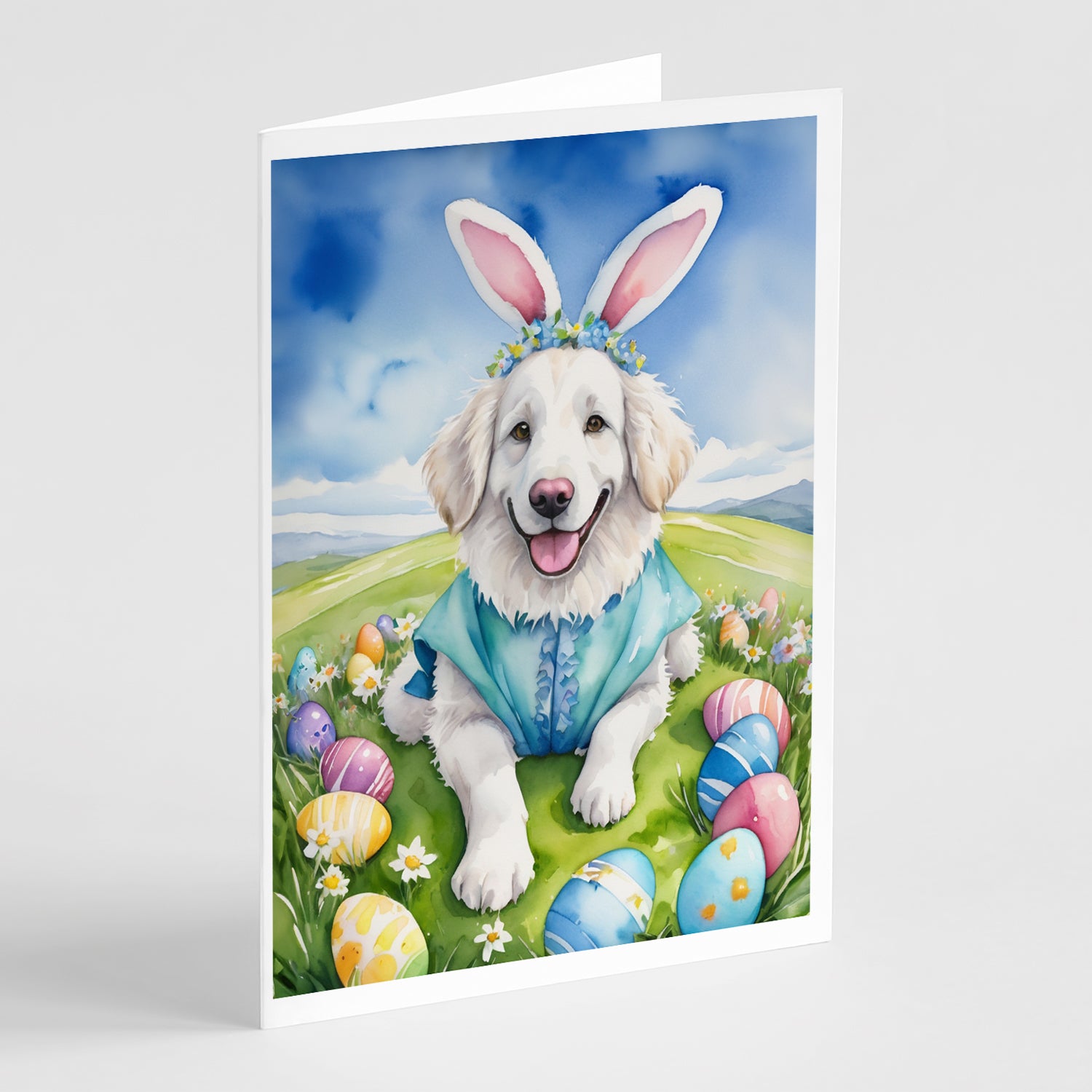 Buy this Kuvasz Easter Egg Hunt Greeting Cards Pack of 8