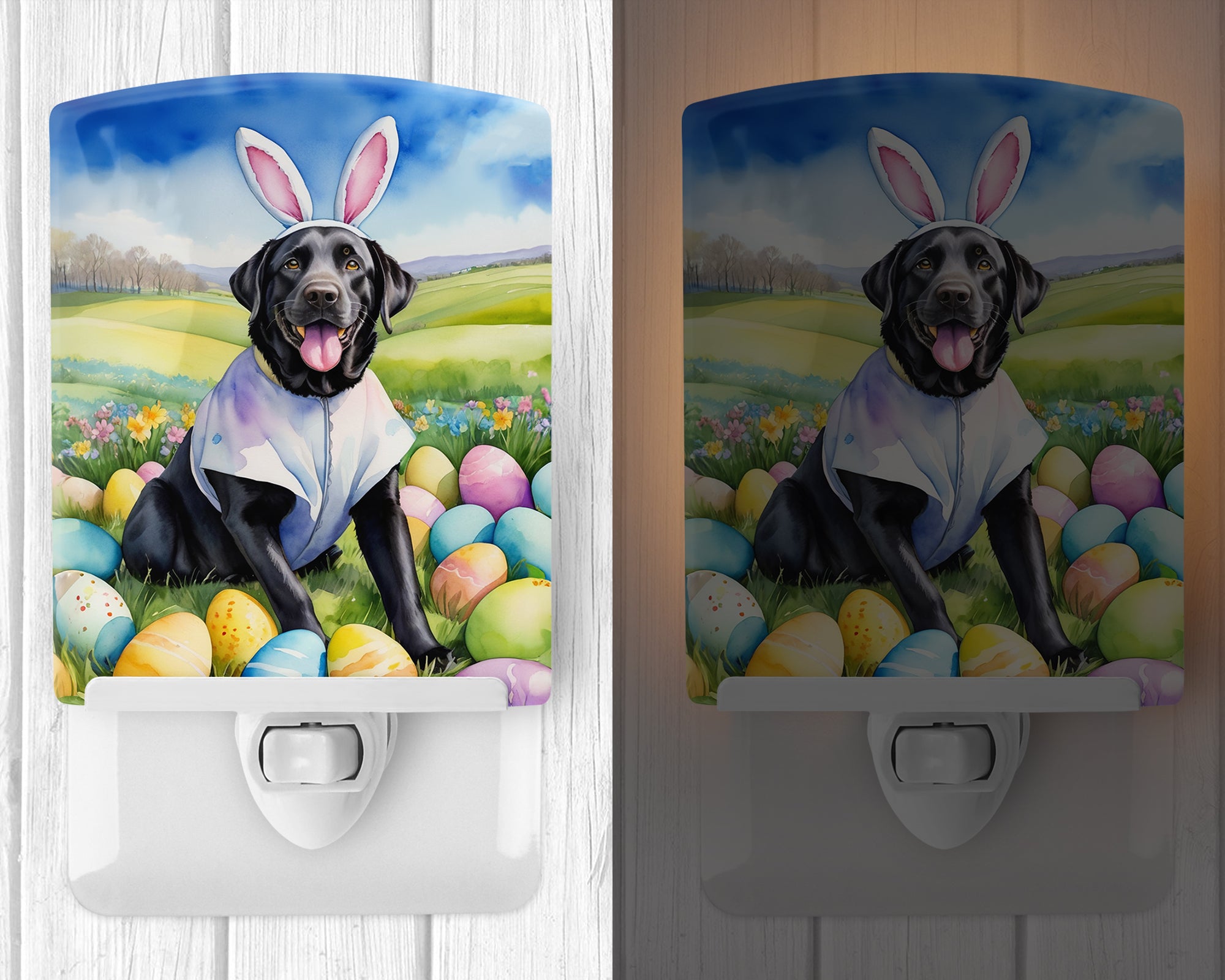 Buy this Black Labrador Retriever Easter Egg Hunt Ceramic Night Light