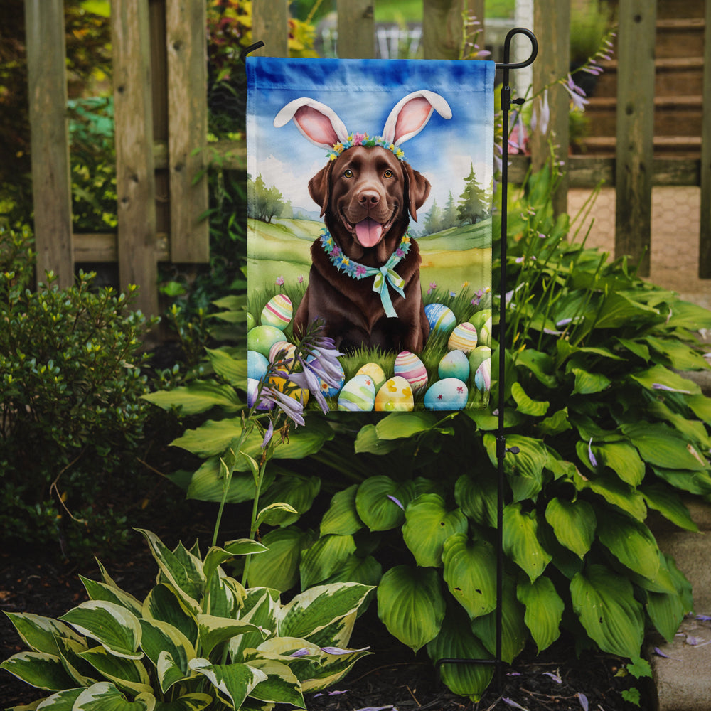 Buy this Chocolate Labrador Retriever Easter Egg Hunt Garden Flag